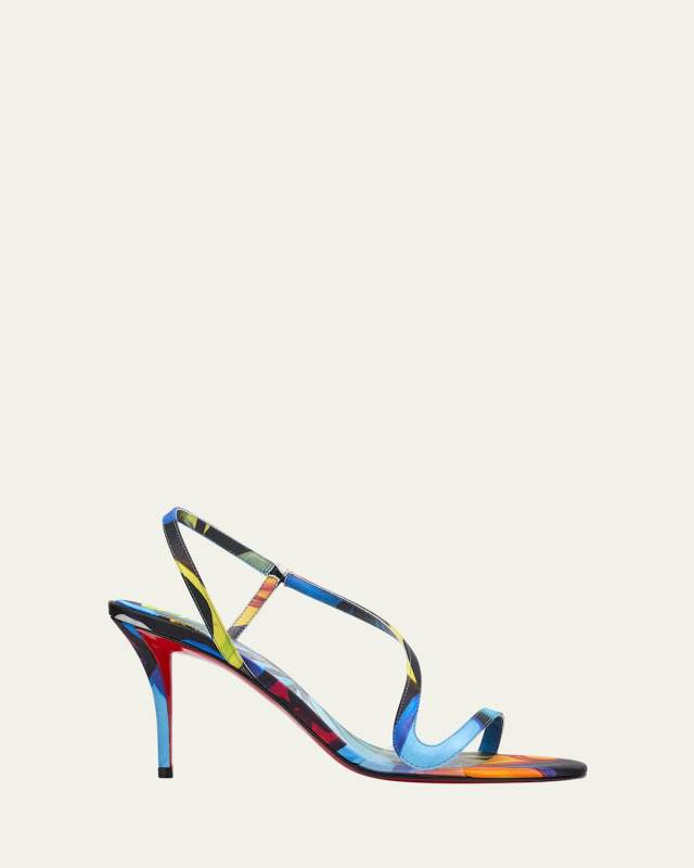 Rosa Z Multi Silk Red Sole Sandals